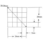 KR484 Grid Reticle 16 Squares 20mm x 20mm