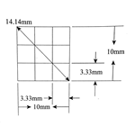 KR488 Grid Reticle 9 Squares 10mm x 10mm