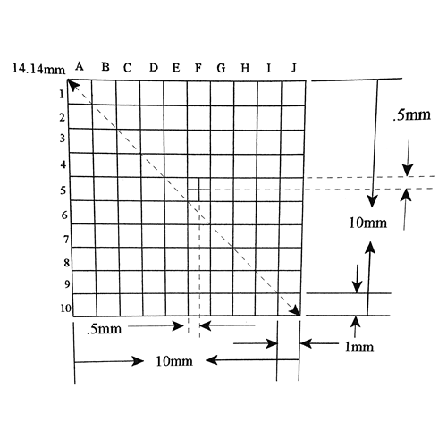 KR4402 Whipple Reticle 100 Squares 10mm x 10mm