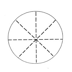 KR308 Dashed Crossline Reticle with 45 Degree Increment