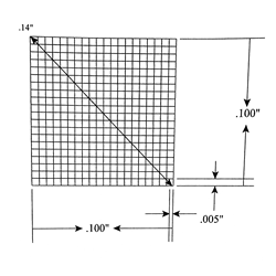 KR479 Grid Reticle 400 Squares 0.100" x 0.100"