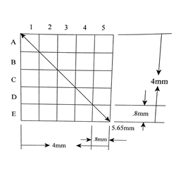 KR487 Grid Reticle 25 Squares 4mm x 4mm