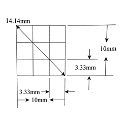 KR488 Grid Reticle 9 Squares 10mm x 10mm