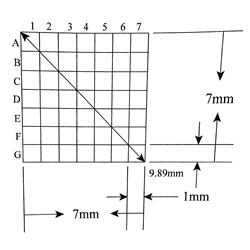 KR492 Grid Reticle 49 Squares 7mm x 7mm