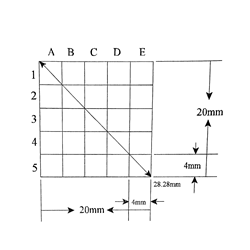 KR496 Grid Reticle 25 Squares 20mm x 20mm