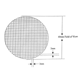 KR498 Grid Reticle 2mm squares over 60mm Field of View