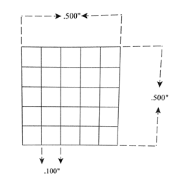 KR4401 Grid Reticle 25 Squares 0.500" x 0.500"